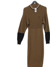 Fred Perry Jumper Midi Dress UK10 in Tan