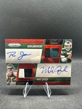 2025 Panini Prizm FOTL Dual Patch Auto Red Shimmer /35 Jaworski & Quick EAGLES