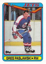 Greg Paslawski 1990-91 Topps 154 Winnipeg Jets Hockey Card