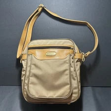 Vintage Tan Samsonite Crossbody Carry On Luggage Shoulder Bag-10"x9"x5"