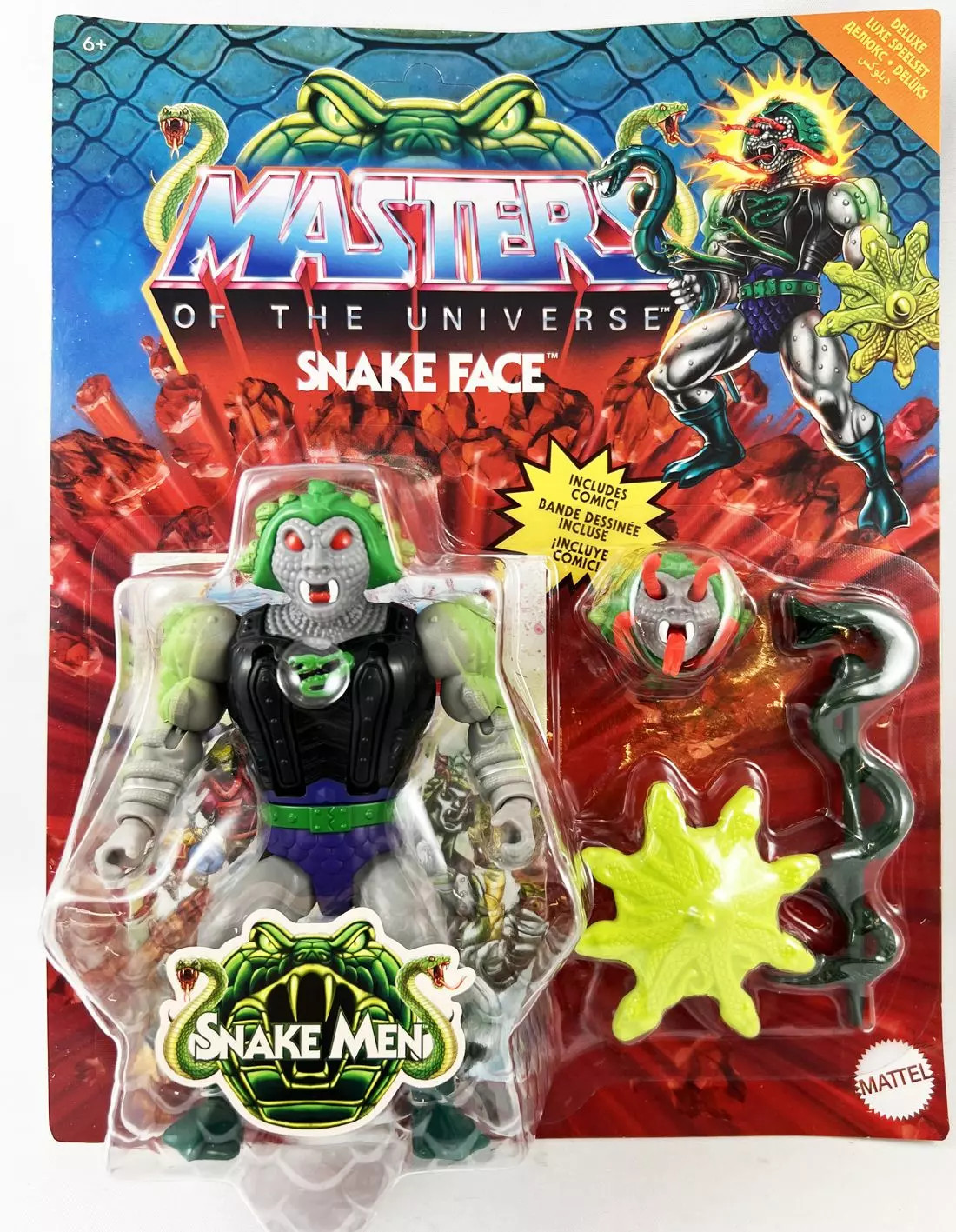 Figurine articulée Snake Face Repticor Motu Origins rétro de 14 cm