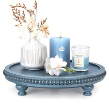 Round Pine Wooden Display Riser - Beaded Wood Riser for Plant Holder  Kitche...