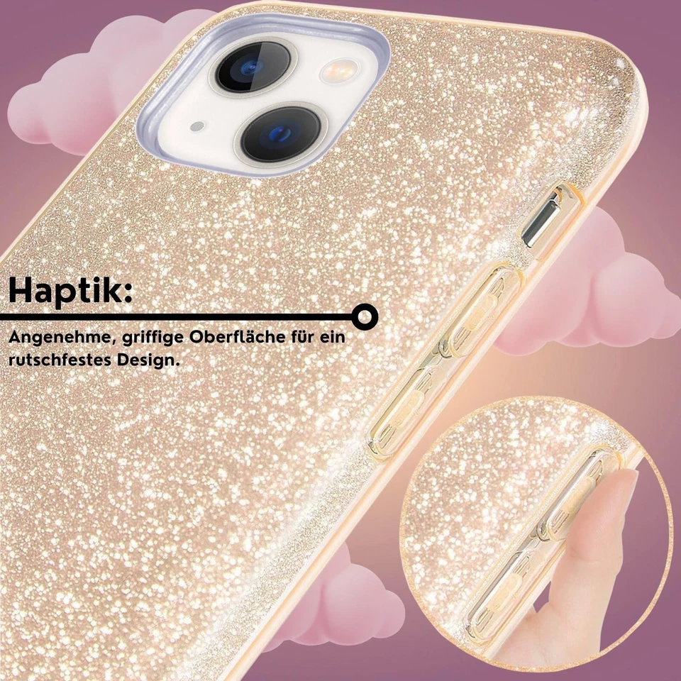 Coque Brillante Pour IPhone Samsung Téléphone Protection Or Rose Argent Mince - Photo 3/4