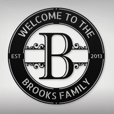 Personalized Family Name Metal Sign Custom Home Decor Gift Housewarming Wedding