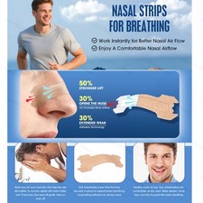 NASAL STRIPS Breathe Nose Better Reduce Snoring Right Sleep Now Apnea Adhesive