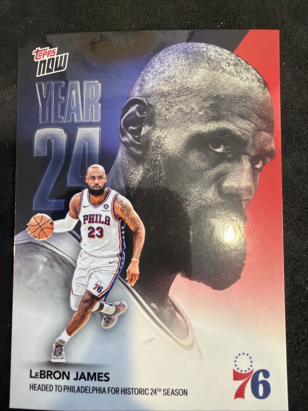 2026 Topps Now LeBron James  76ers Year 24 #OS3 Historic 24th Season
