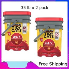 Purina Tidy Cats 24/7 Performance Clumping Cat Litter, Clean Linen Scent, 35 lb 1.09 per pound