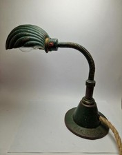 RARE ANTIQUE ORIGINAL GEC 1900-1920 INDUSTRIAL CLAM SHELL SHADE DESK/TABLE LAMP