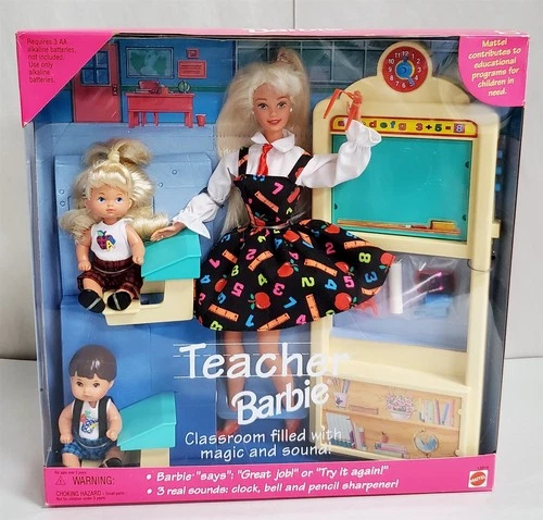 D-125 VINTAGE 1995 MATTEL TEACHER BARBIE DOLL PLAYSET-MINT IN BOX!