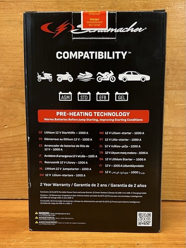 Schumacher Electric 12v 1000A Lithium Portable Jump Starter SL1672 | eBay