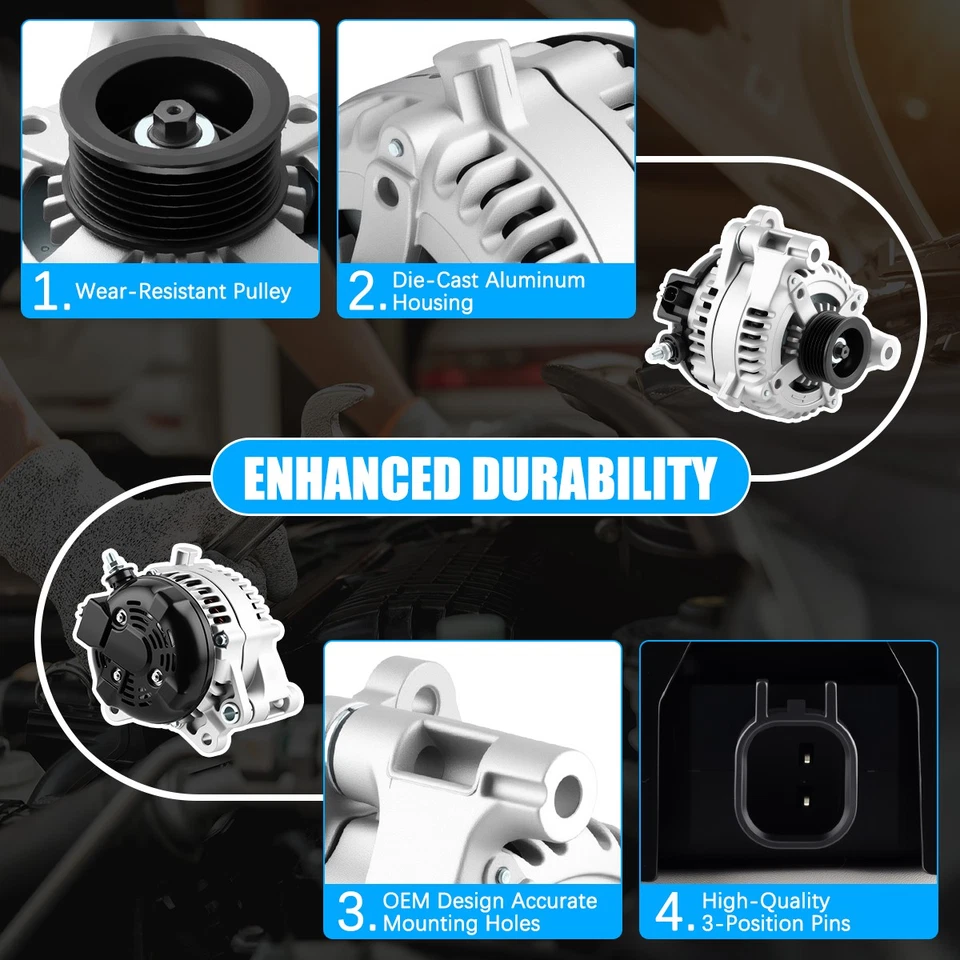 OEM Alternator  For Jeep Wrangler 2012 2013 2014-2018 V6 3.6L 421000-0810 11584 Foto 2 de 4