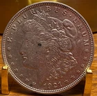 1921 Morgan Silver dollar "Cowboy" coin - Grade Very Fine to AU