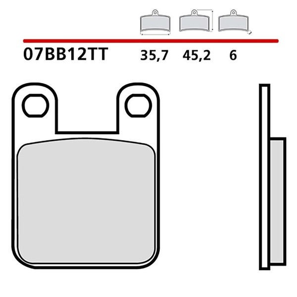 Brembo Hinteres BREMSBELAGE-KIT FUR Beta RR Standard 50 05-08-COD.07BB12TT-image