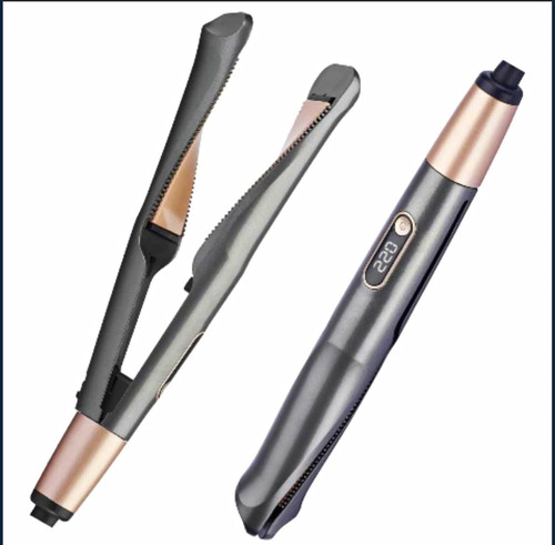 2-in-1 Hair Straightener & Curler Digital Display Electric Grey/Rose Gold