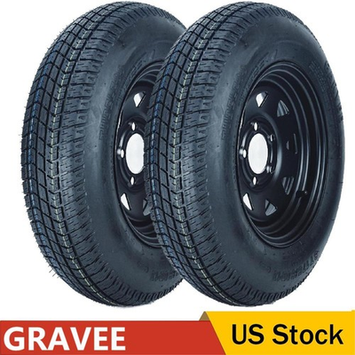 #ad #ad 2 Pack Trailer Tire On Rim ST175 80D13 Trailer Tires and Wheels 5 Lug 13 in Rims $132.71