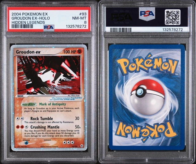 2004 POKEMON EX HIDDEN LEGENDS #93 GROUDON EX-HOLO PSA 8