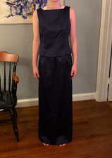 Vintage Women Two-Piece Set Deep Blue Prom Formal Size 8