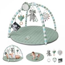 Blissful Diary Baby Play Gym Mat, Play Mat Activity Mat with 6 Detachable Toys