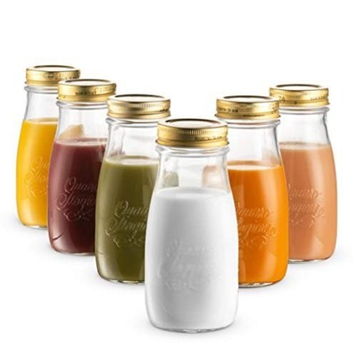 Quattro Stagioni Bottles (Set of 6) - 13.5 Oz. Clear Glass with Twist Lids fo...