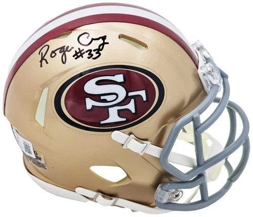 Roger Craig Signed San Francisco 49ers Gold Speed Mini Helmet Beckett Witness