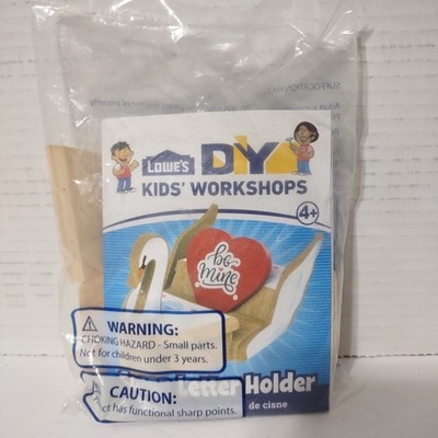 lowes diy kids workshop kit Swan Letter Holder with Patch New