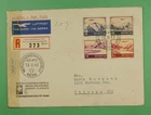 DR WHO 1945 SWITZERLAND FDC? REGISTERED AIRMAIL TO USA WWII CENSORED R39403