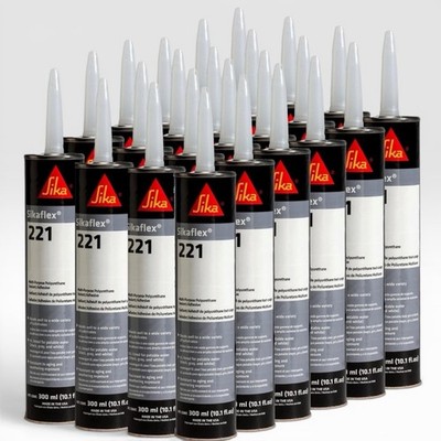 Sikaflex 221 Gray 90892 Polyurethane Sealant Adhesive 24 Pack 300ml