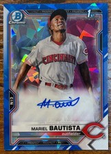 Mariel Bautista RC - Reds - 2021 Bowman Sapphire Chrome - 1st Prospect - Auto