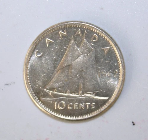 A10 - Canada 10 Cents 1962 Choice Uncirculated Silver Coin - Queen Elizabeth II