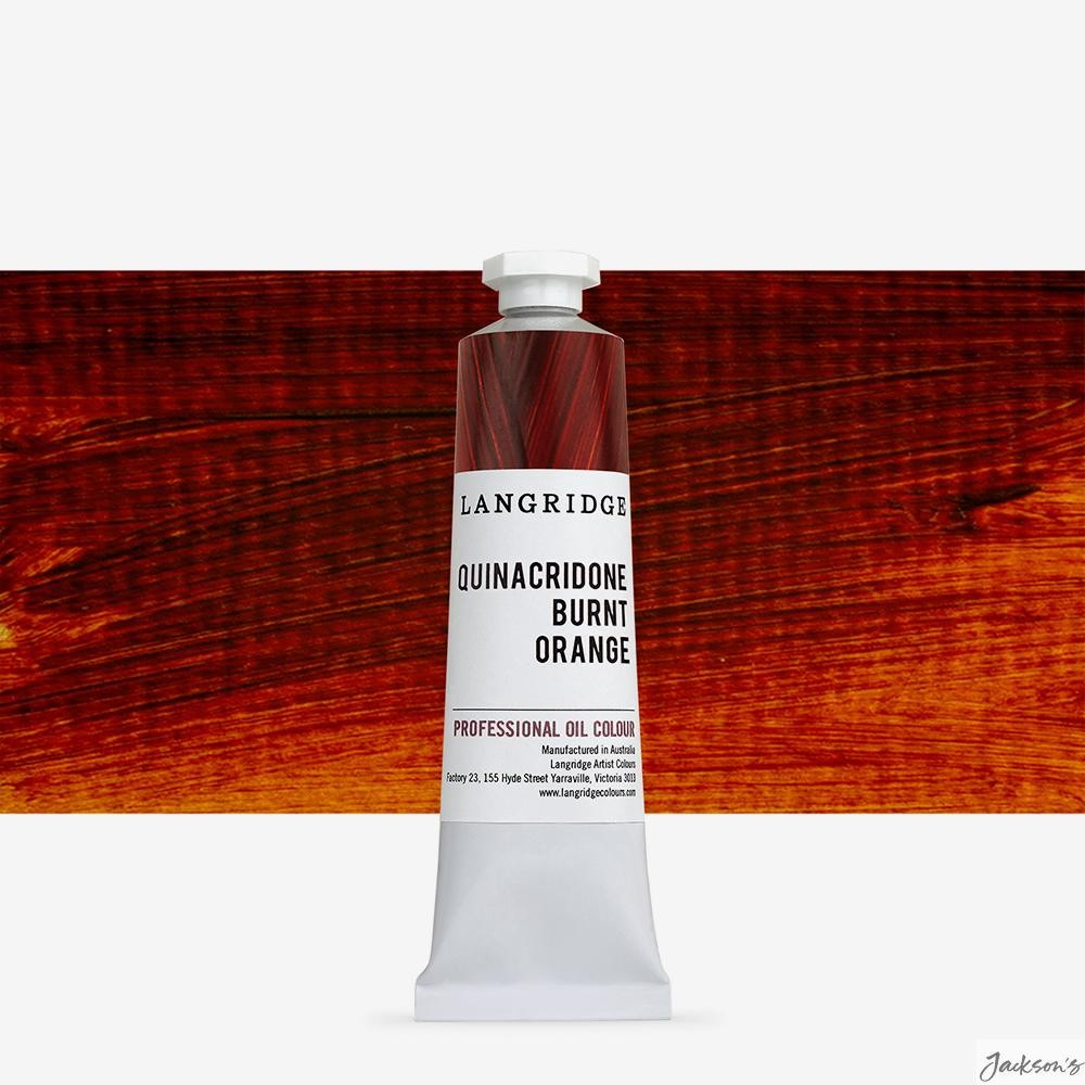 Langridge Handmade Oil Paint Linseed Oil 40ml Quinacridone Burnt Orange Colour