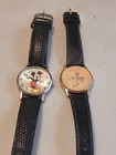 Lot Of 2 VINTAGE MEN'S MICKEY MOUSE DISNEY WATCHES 1 SEIKO BOTH NEW BATTERY
