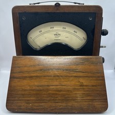 Vintage Elliott Voltmeter 0-500V DC Test Meter Scientific Instrument Case