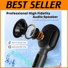 Wireless Bluetooth Karaoke Microphone with RGB Lights