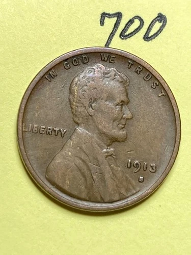New Listing1913-S LINCOLN WHEAT CENT, low mintage date, "FINE" condition #700
