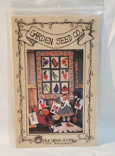 VTG Garden Seed Co. Once Upon A Vine Wall Quilt Pattern Vegetable Theme UnCut - Picture 2 of 4