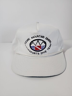 VTG Ozark Mountain Divers Aquasports Dive Team Snapback Hat Rope Made In USA