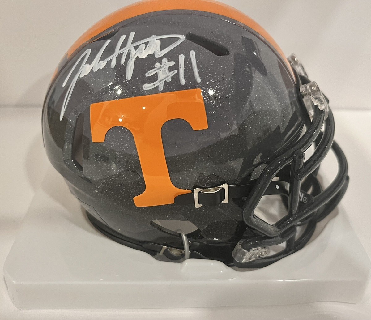 Jalin Hyatt Signed Tennessee Volunteers Smokey Grey Mini Helmet