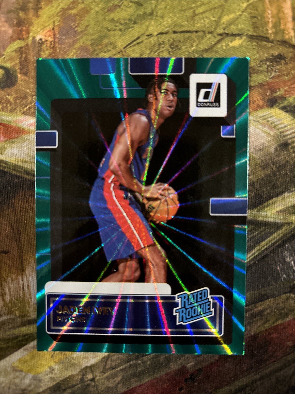 2022-23 Panini Donruss - Rated Rookie Holo Green Laser #205 Jaden Ivey (RC)