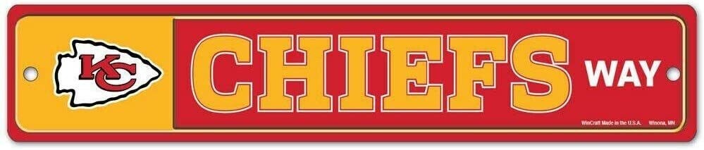 KANSAS CITY CHIEFS WAY NFL Team Logo 3.75x19 Wall Display Street