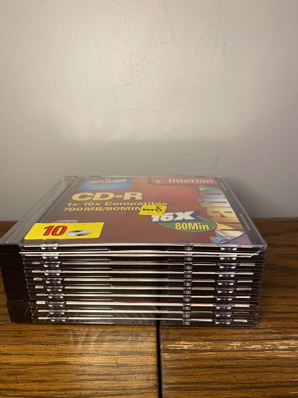 Imation 10 Pack 700MB 80 MIN 1x-16x Compatible CD-R with Jewel Case - Brand New