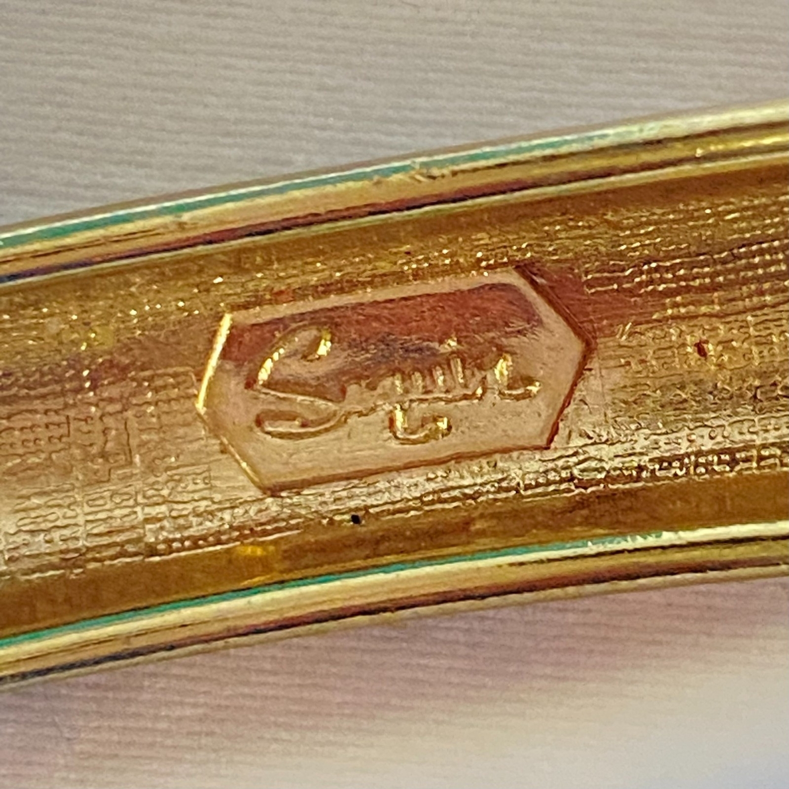 Sequin Bangle Bracelet Blue Abstract Cloisonne En… - image 7