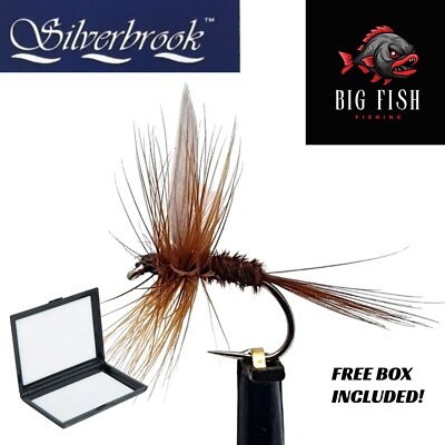 12 x Silverbrook Red Spinner Forellenfliege - Trockenfliegenfischen 14.12.16 + GRATIS BOX