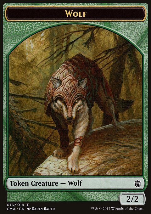 MTG Magic the Gathering Token - Wolf (16/340) Commander Anthology LP