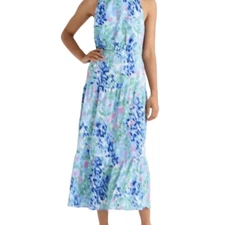Sam Edelman Midi Dress 0 Brush Stroke Garden Artsy Flowy Elegant Feminine Trendy
