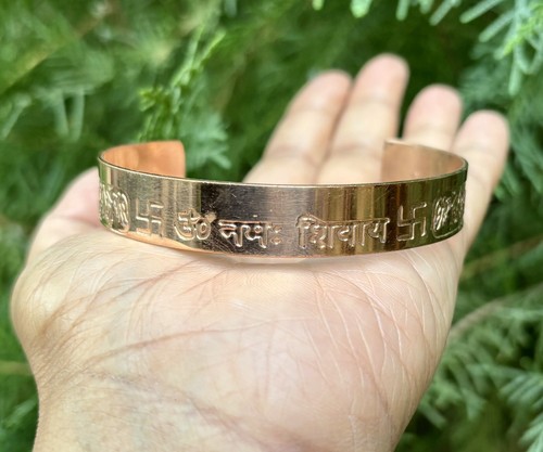 1Pc Pure Copper Mens Healing Bangle, Cuff, Bracelet, Jewelry, Spiritual, 17 gram - Picture 3 of 10