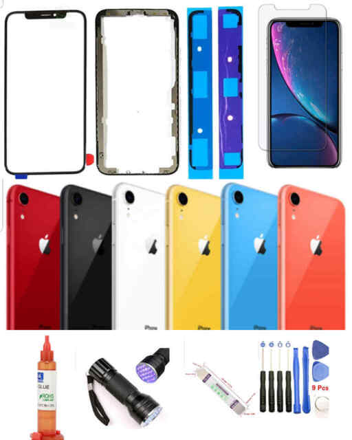 iPhone Xr Front Screen Glass Lens Replacement & Back Glass Complete Kit