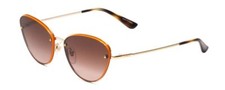 Vogue VO4111S Cateye Rimless Sunglasses Orange Gold Tortoise/Brown Gradient 57mm