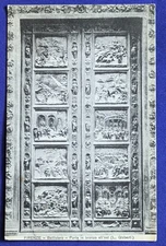 1909 Postcard Florence Italy Porta Paradiso in Bronze Lorenzo Ghiberti