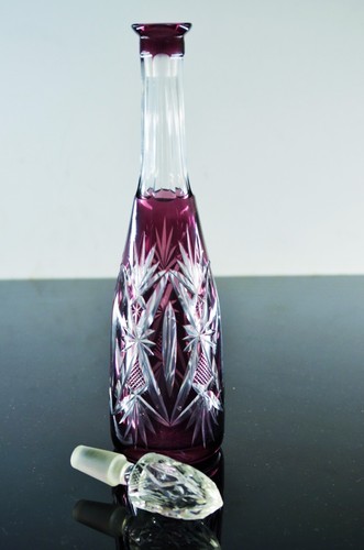 ART DECO CARAFE DECANTER LIQUEUR EN CRISTAL COULEUR LILA BY SAINT LOUIS - Bild 10 von 16