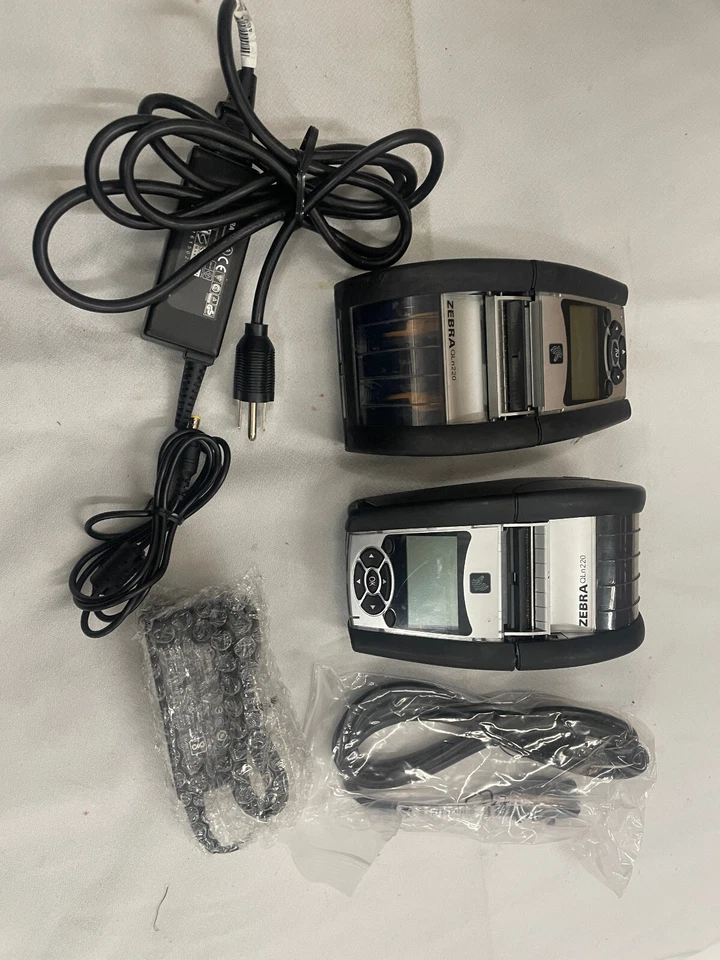 lot of two Zebra printers QLN220 with batteries and power supplies working test - Image 2 of 4